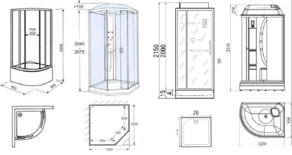 What shape is the corner shower