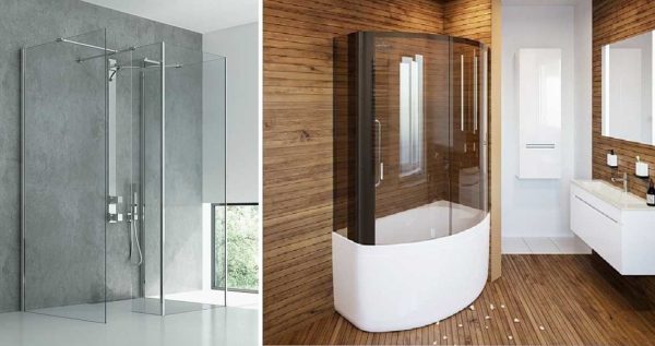 Types and sizes of wall-mounted shower cubicles