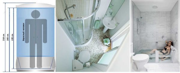 The size of the shower room in the house is determined by the availability of free space