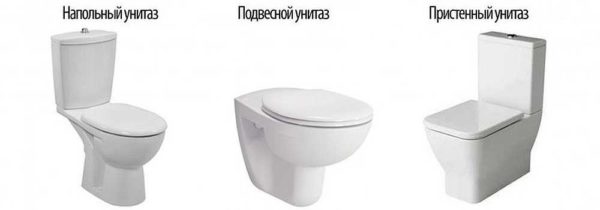 Methods for installing toilets: on the floor, on the wall, attached
