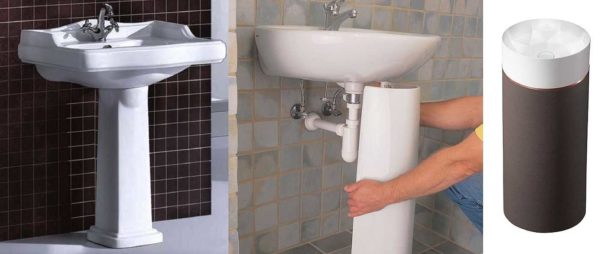 Washbasins on a pedestal must be chosen in height too