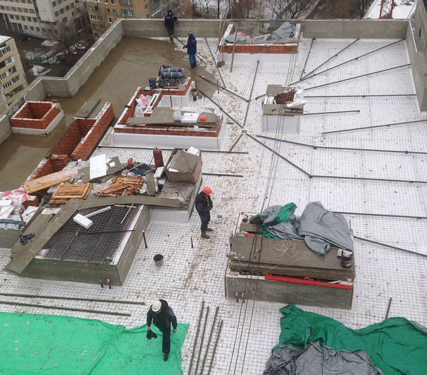 roof of a nine-story building