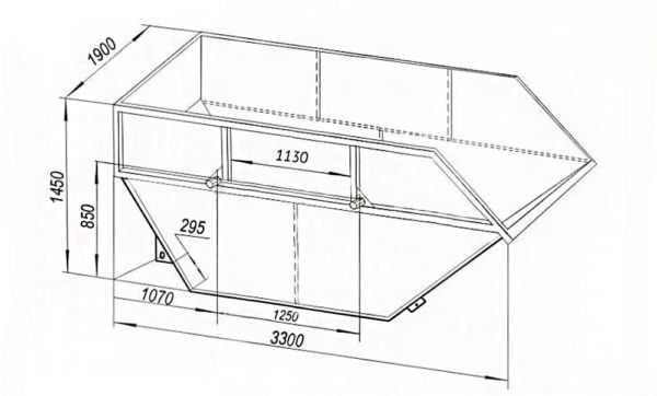 drawing of a bunker for 8 cubic meters