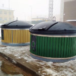 round underground waste bins