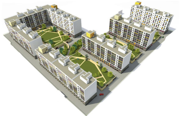 distance between houses in the city