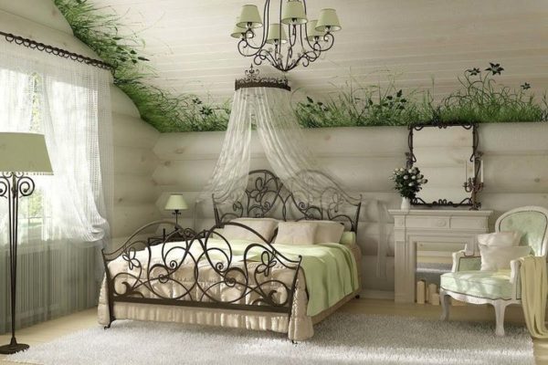 Dim light colors of Provence style in the bedroom
