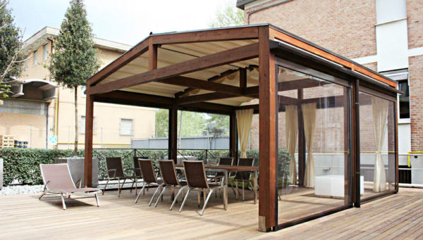 partially glazed terrace