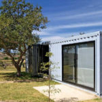 gravel as a foundation under the container house