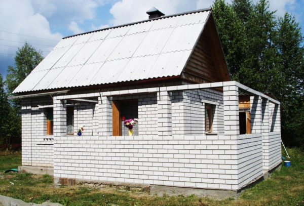 brick extension to the house