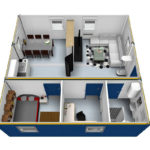 layout of a house of 3 40 'containers