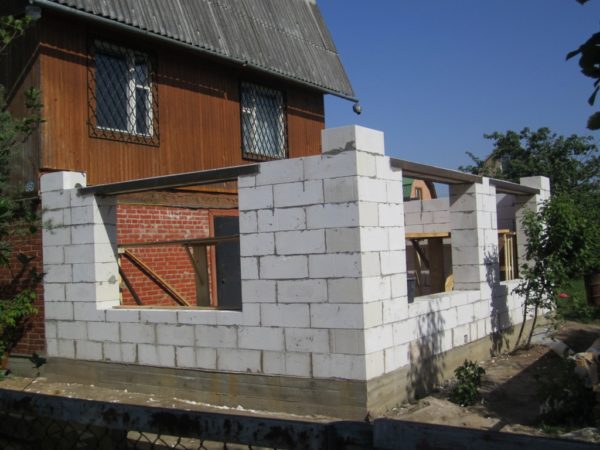 extension from foam blocks