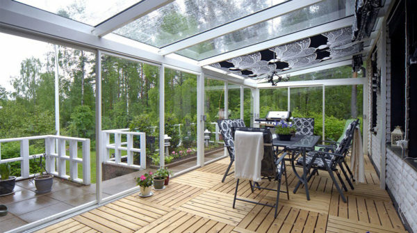 panoramic glazing with sliding doors