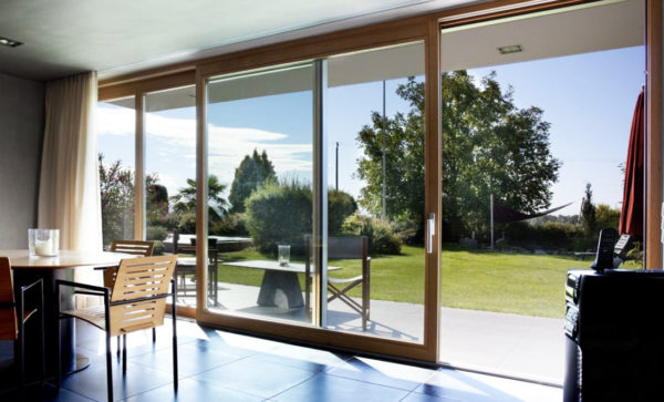 sliding doors on the veranda