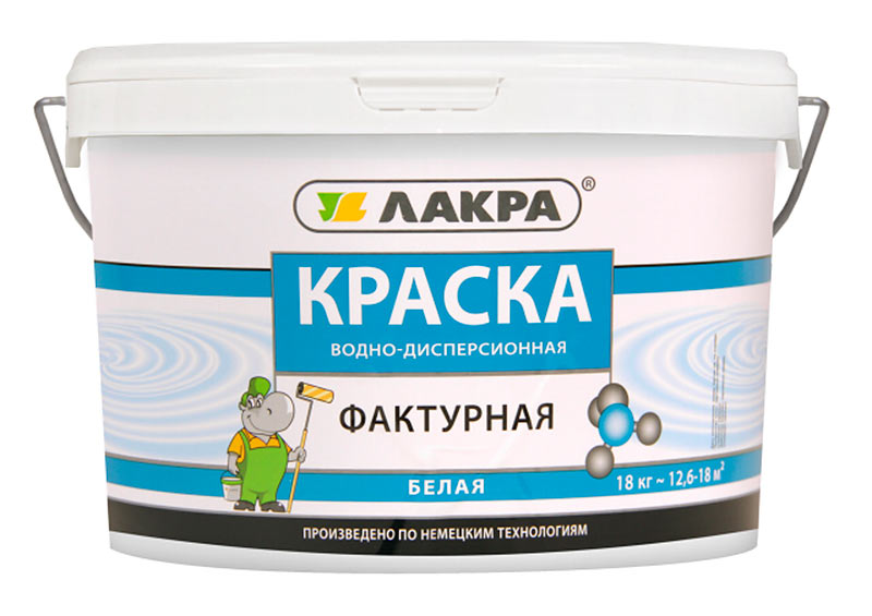 Lacra is an inexpensive textured paint. A bucket of 18 kg can be purchased at a price of 1200 rubles. From the category of cheap and angry