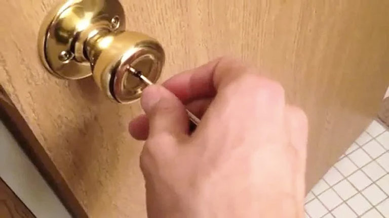 remove the lock of the interior door